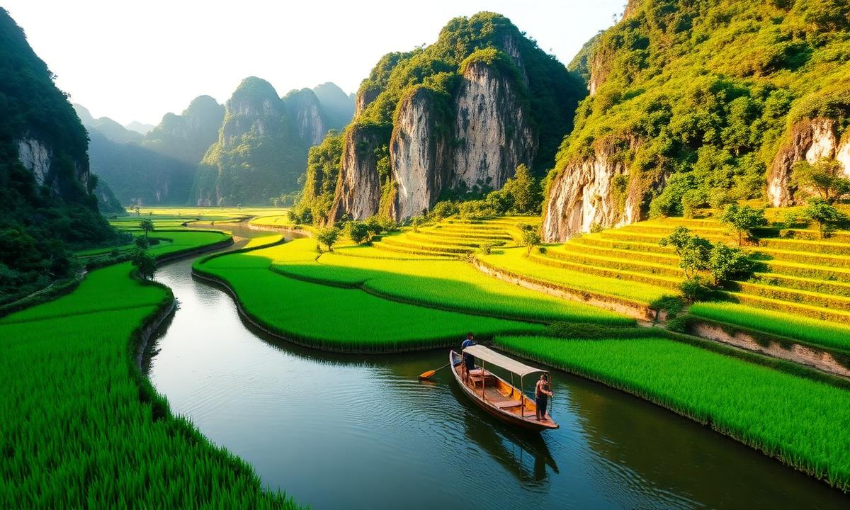 Rivière et reliefs karstiques de Ninh Binh